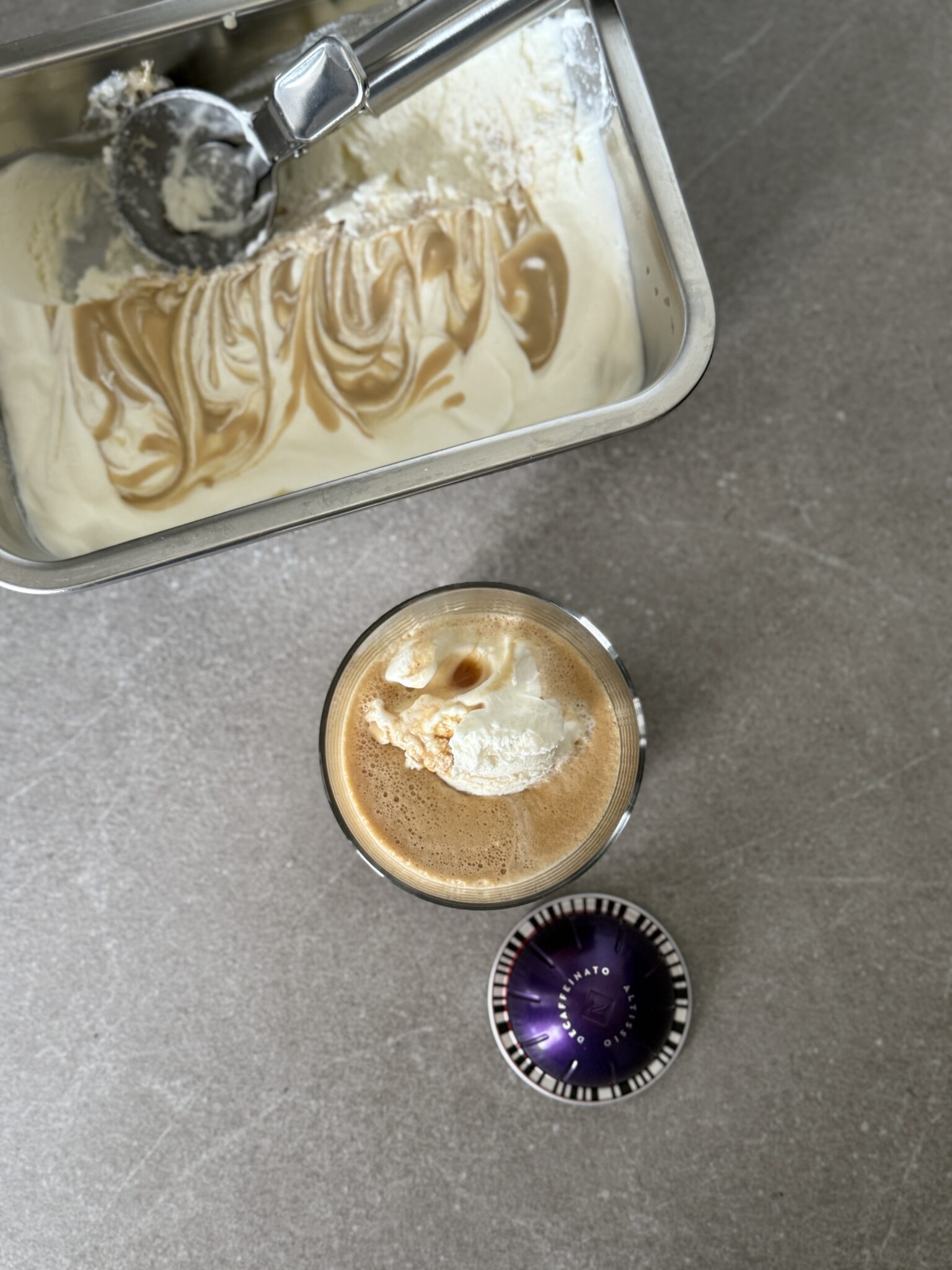 affogato con helado de tahini